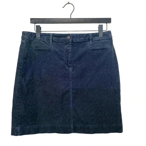 Talbots Petite Light Grey Corduroy Skirt w  Stretch 2 Front Pockets - Picture 1 of 6